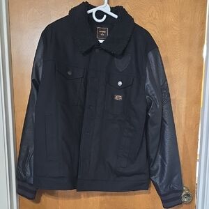 Superdry Black Bomber Jacket with Textured Sleeves